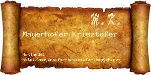 Mayerhofer Krisztofer névjegykártya