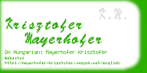 krisztofer mayerhofer business card